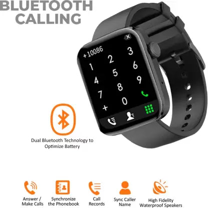 conekt SW1i 1.72'' Full HD display with Bluetooth calling and complete health tracking Smartwatch (Black Strap, Free Size) conekt SW1i 1.72'' Full HD display with Bluetooth calling and complete health tracking Smartwatch (Black Strap, Free Size)